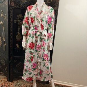 Vintage Victoria’s Secret Gold Label Roses and Lace Long Robe